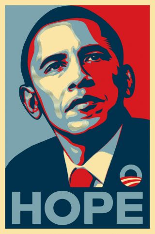 Shepard Fairey Barrack Obama Hope Glossy Stock 24x36 Poster 2008 Campaign