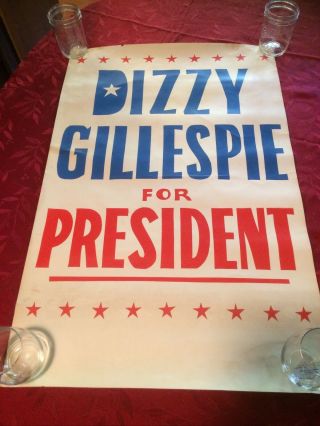 Dizzy Gillespie For President Poster Vintage 60s Approx 23x35 Inches