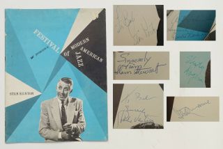 1954 Stan Kenton Festival Modern Jazz Autograph Program Art Tatum,  Shorty Rogers