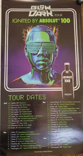 Kanye West Glow In The Dark - Authentic Tour Poster / Black Light Reactive