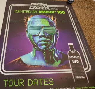 Kanye West Glow In The Dark - Authentic Tour Poster / black light reactive 3