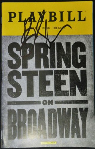 Bruce Springsteen Signed Springsteen On Broadway November 2017 Playbill - Proof