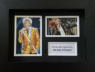 Sir Rod Stewart Hand Signed Photo In A4 Frame Display