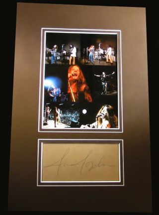 Janis Joplin Autographed Photo Display With Proof And Loa