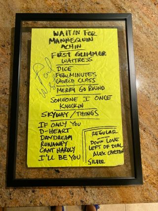 Paul Westerberg / Replacements Autographed Setlist 14 Songs Tour Stone Pony,  Cd