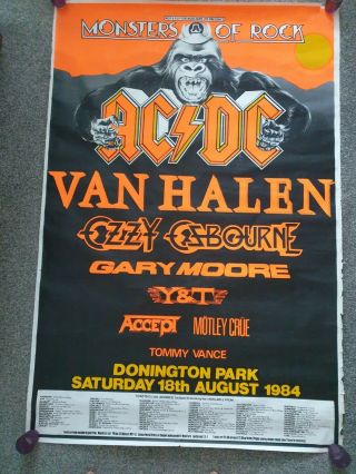 Ac/dc,  Van Halen,  Ozzy,  Gary Moore Monsters Of Rock 1984 Poster