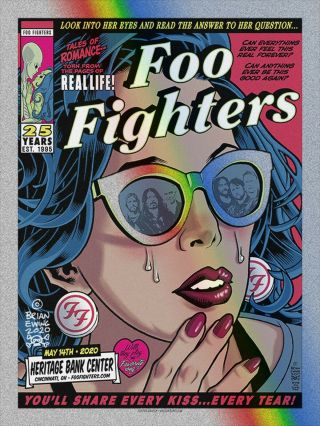 Foo Fighters Dot Foil Cincinnati Ohio 2020 Brian Ewing Ap Poster Art Print