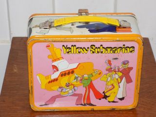 Vintage Beatles 1968 Yellow Submarine Metal Lunchbox Lunch Pail 3