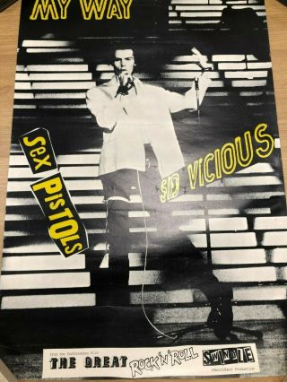 Sid Vicious Sex Pistols " My Way " Virgin Promo Punk Poster