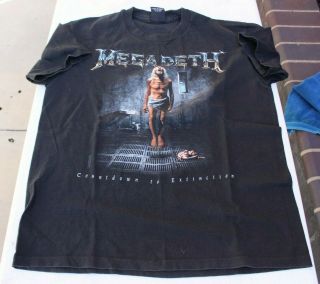 Vintage 1992 Megadeth Countdown To Extinction Concert Tour Xl T - Shirt