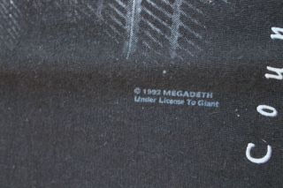 VINTAGE 1992 MEGADETH COUNTDOWN TO EXTINCTION CONCERT TOUR XL T - SHIRT 4