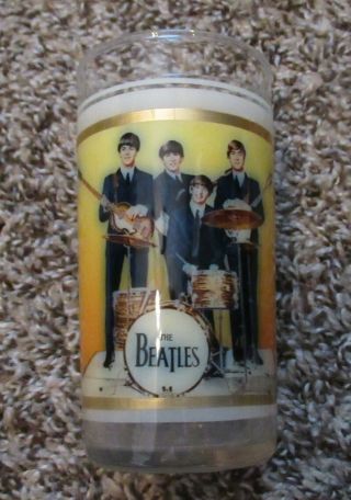 Beatles Very Rare 1964 U.  S.  5 " Tall Glass W Rubber Coating And Great Images
