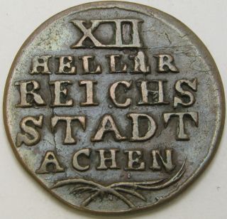 Aachen (german State) 12 Heller 1792 - Bronze - Vf - 3253 ¤