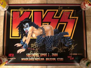 Kiss Event Poster Originally Autographed By Gene Paul Ace Peter