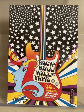 Rock Hall Of Fame 2015 Induction Program By Peter Max Signed Autograph Jsa Rare