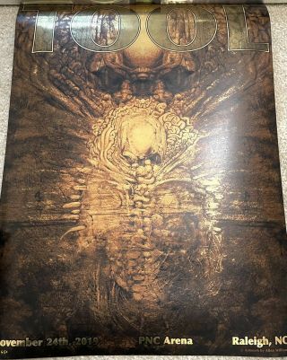 Tool Concert Poster Raleigh,  Nc 11/24/19 Tour,  Limited Edtn 551/650 Gold Foil