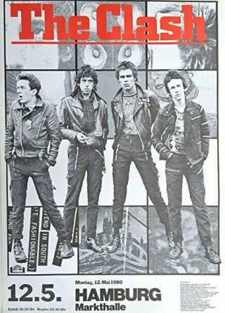 The Clash Concert Poster 1980 Hamburg Printing
