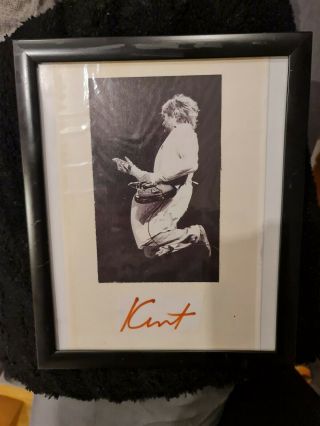 Kurt Cobain Nirvana Autographed Signed Framed Presentation.  Nevermind In Utero