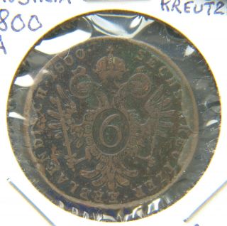 6 Kreutzer 1800 A Franz Ii Austria Austro - Hungarian Empire Circulated World Coin