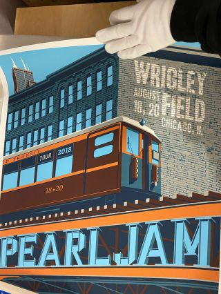 Pearl Jam Wrigley Field Chicago Poster Steve Thomas Train 2018 Eddie Vedder 2
