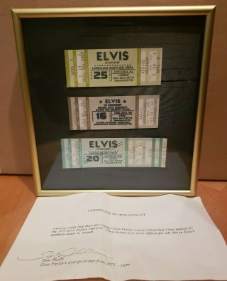 Elvis Presley (3) Concert Tickets (framed) Summer 1977 -