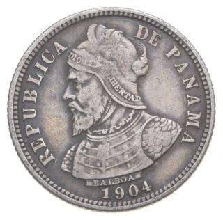 Silver Roughly Size Of Quarter 1904 Panama 10 Centesimos World Silver Coin 749