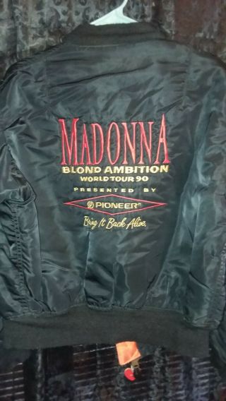 Madonna Blond Ambition World Tour 1990 Crew Bomber Jacket