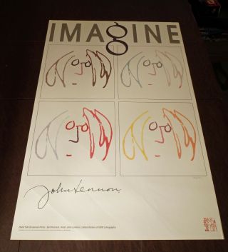 John Lennon - Imagine / Self Portrait Hand Silk - Screened Lithograph - Bag One