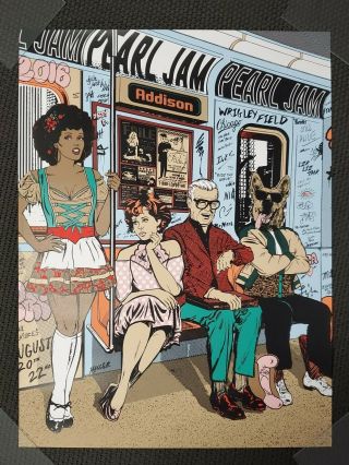 Pearl Jam Chicago Wrigley Field 2016 Faile Poster