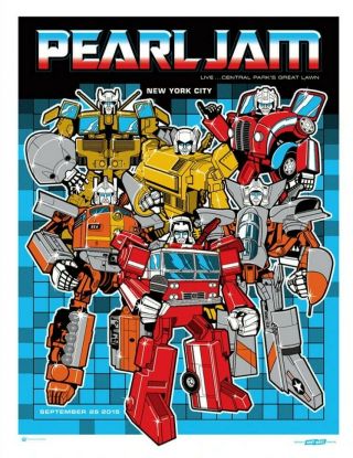 Pearl Jam Tour Poster From 9/26/2015 Show At Central Park Great Lawn,  Ny Ny