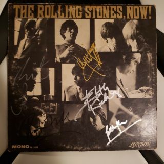 Rolling Stones Signed Vinyl Album Now From1965 By 5 Artists