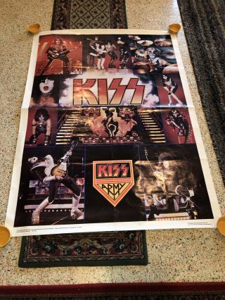 Vintage Kiss Army Jumbo Poster 42”x 58” 1977 Aucoin Boutwell One Stop Posters