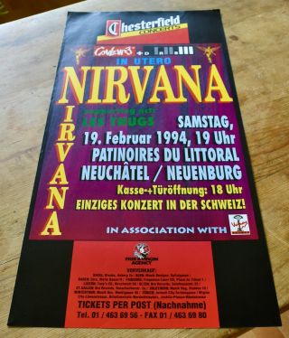 Nirvana Les Thugs Neuchatel 1994 Swiss Concert Poster