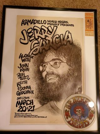 Jerry Garcia At Armadillo World Headquarters 1976.  Concert Poster