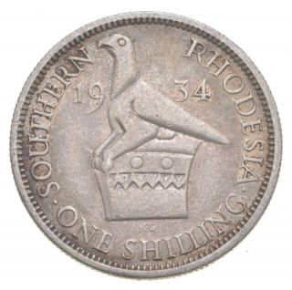 Roughly Size Of Quarter 1934 Southern Rhodesia 1 Shilling World Silver Coin 837
