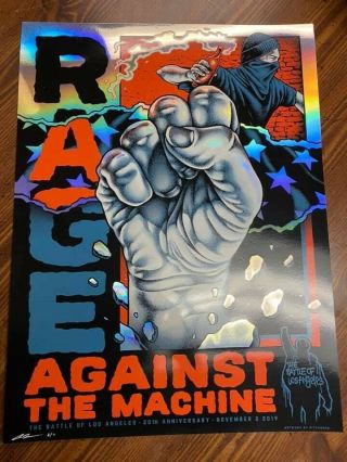 Rage Against The Machine Foil Poster Battle For La 20th Anniversary 2/11