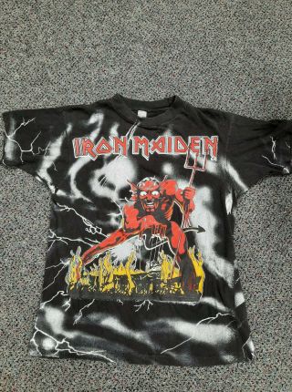 Iron Maiden Number Of The Beast 2 Side All Over Print 1992 T Shirt Vintage L