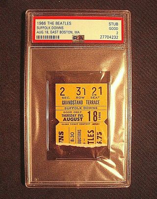 1966 Beatles Ticket Stub - Suffolk Downs - PSA 2,  VG/EX Shrink Poster 2