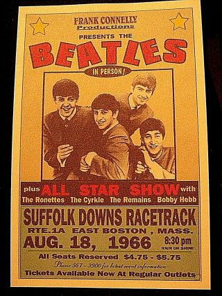 1966 Beatles Ticket Stub - Suffolk Downs - PSA 2,  VG/EX Shrink Poster 4