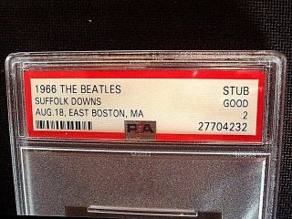 1966 Beatles Ticket Stub - Suffolk Downs - PSA 2,  VG/EX Shrink Poster 5