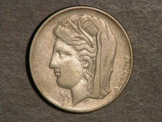 Greece 1930 10 Drachmai Demeter Silver Xf