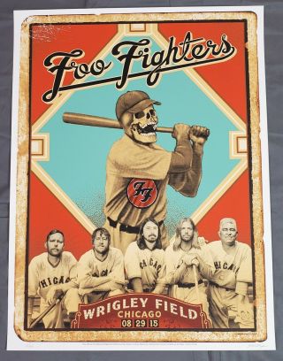 Foo Fighters Wrigley Field Chicago August 29,  2015 Concert Poster 128/400