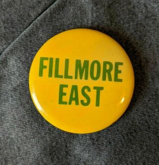 Fillmore East Pin Badge Button Bill Graham York City Ny Arista Grateful Dead