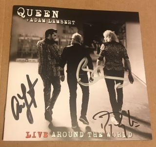 Queen & Adam Lambert Live Around The World Uk 2020 Signed Cd,  Cassette In Hand