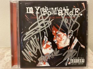 My Chemical Romance Band Autographed Cd Three Cheers For Sweet Revenge Signed