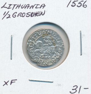 Lithuania 1/2 Groschen 1556 - Xf