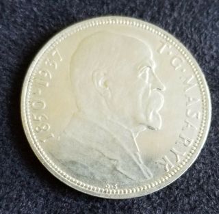 1937 Czechoslovakia 20 Korun Silver World Coin - Death Of President Masaryk