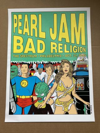 Pearl Jam Official Concert Poster Philadelphia 10 - 31 - 09 Tomorrow The Spectrum