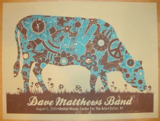 Dave Matthews Band Poster 2009 Bethel Woods Ny Numbered /500