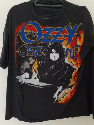 Ozzy Osbourne Vintage 1988/9uk Tour T - Shirt Look Ultra Rare Ultimate Sin Tour